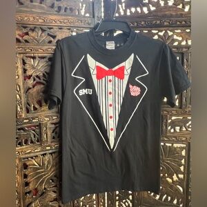 Jerzees Black Graphic Tux Tee with Red Bow